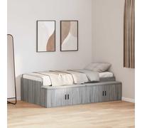 vidaXL Struttura letto con contenitore Grigio sonoma 90 x 190 cm