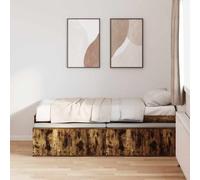 vidaXL Struttura letto con contenitore Rovere fumo 100 x 200 cm