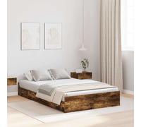 vidaXL Struttura letto con contenitore Rovere fumo 120 x 190 cm