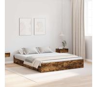 vidaXL Struttura letto con contenitore Rovere fumo 140 x 200 cm