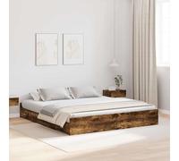 vidaXL Struttura letto con contenitore Rovere fumo 200 x 200 cm
