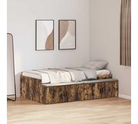 vidaXL Struttura letto con contenitore Rovere fumo 75 x 190 cm