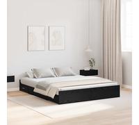 vidaXL Struttura letto con contenitore Rovere nero 140 x 190 cm
