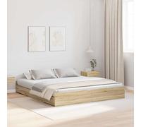 vidaXL Struttura letto con contenitore Rovere Sonoma 180 x 200 cm