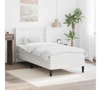 vidaXL Struttura letto con materasso bianco, 80 x 200 cm, struttura letto moderno, mobile elegante, rifugio per dormire, design accogliente per un riposo rivitalizzante