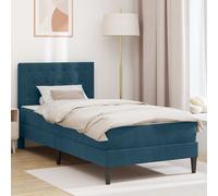 Struttura letto con materasso Blu 100 x 200 cm Velluto