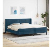 vidaXL Struttura del letto con materasso Blu 180 x 200 cm Velluto, Arredamento per camera moderna, struttura per letto rettangolare, velluto contemporaneo, materasso morbido e confortevole, design el
