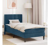 vidaXL Struttura letto con materasso Blu 90 x 200 cm Velluto