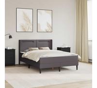 vidaXL Struttura letto con materasso Grigio 140 x 190 cm Similpelle