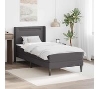 vidaXL Struttura letto con materasso grigio 90 x 200 cm ecopelle struttura letto moderno mobile elegante rifugio per dormire design accogliente per un riposo rivitalizzante