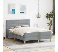 vidaXL Struttura letto con materasso Grigio chiaro 120 x 190 cm