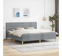 vidaXL Struttura per letto con materasso grigio chiaro 180 x 200 cm tessuto, struttura per letto rettangolare moderna, mobile resistente, soluzione per dormire salvaspazio e comoda base per la casa