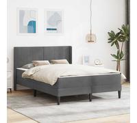 vidaXL Struttura letto con materasso Grigio Scuro 140 x 190 cm Velluto