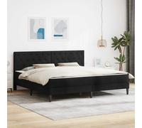 vidaXL Struttura per letto con materasso nero, 180 x 200 cm, in velluto, elegante e moderno, con materasso, velluto resistente, design minimalistico, mobili per la camera da letto, comfort nel sonno