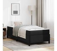 vidaXL Struttura letto con materasso Nero 80 x 200 cm Pelle sintetica