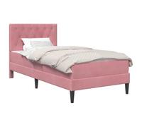 Struttura letto con materasso Rosa 100 x 200 cm Velluto