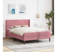 vidaXL Struttura letto con materasso Rosa 120 x 200 cm Velluto