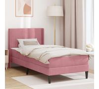 vidaXL Struttura letto con materasso Rosa 90 x 190 cm Velluto