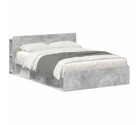 vidaXL Struttura letto con ripostiglio grigio cemento 140 x 200 cm, mobili per camera da letto moderni, telaio letto in legno rettangolare, pratico ripostiglio, stile pulito e soluzioni organizzative