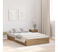 vidaXL Struttura letto con contenitore rovere artigianale 120 x 190 cm