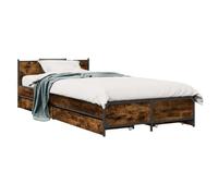 vidaXL Struttura letto con testata con ruota Rovere Fumo 80 x 200 cm