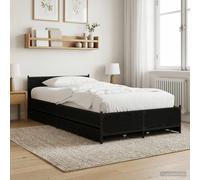 vidaXL Struttura letto con testata con ruota Rovere Nero 80 x 200 cm