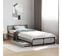 vidaXL Struttura letto con testata con ruota Sonoma grigio 80 x 200 cm