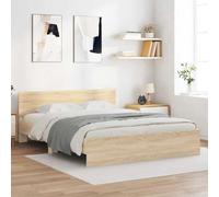 vidaXL Struttura letto con testata con testiera Sonoma 152 x 203 cm