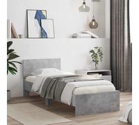 vidaXL Struttura letto con testata Grigio Cemento Legno ingegnerizzato