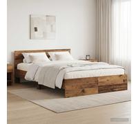 vidaXL Struttura letto con testata Legno antico 160 x 200 cm