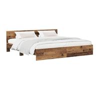 vidaXL Struttura letto con testata Legno antico 200 x 200 cm
