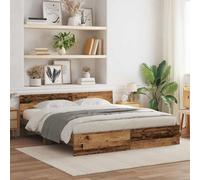 vidaXL Struttura letto con testata Legno antico 203 x 185 x 70 cm