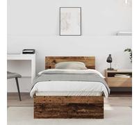 vidaXL Struttura letto con testata Legno antico 75 x 190 cm