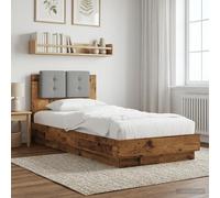 vidaXL Struttura letto con testata Legno antico 80 x 200 cm,