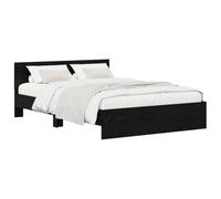 vidaXL Struttura letto con testata Rovere Nero 160 x 200 cm