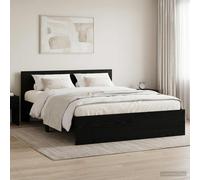 vidaXL Struttura letto con testata Rovere Nero 160 x 200 cm