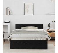 vidaXL Struttura letto con testata Rovere Nero 193 x 125 x 70 cm