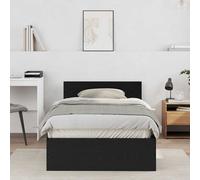 vidaXL Struttura letto con testata Rovere Nero 203 x 104 x 70 cm