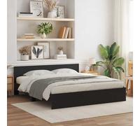 vidaXL Struttura letto con testata Rovere Nero 203 x 185 x 70 cm