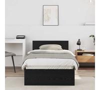 vidaXL Struttura letto con testata Rovere Nero 90 x 200 cm