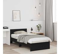 vidaXL Struttura letto con testata Rovere Nero Legno ingegnerizzato