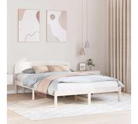 vidaXL Struttura letto con testiera bianca 140x200 cm legno massello in pino