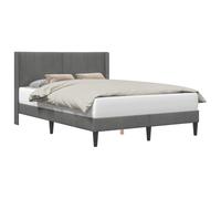 vidaXL Struttura letto con testiera in velluto grigio scuro, camera da letto alla moda, struttura elegante in compensato liscio, vibrazioni minimaliste, comoda imbottitura in schiuma, decorazione