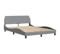 vidaXL Struttura letto Dover Grigio Chiaro 135x190 cm in Tessuto