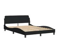 vidaXL Struttura letto Dover Nera 135x190 cm in Tessuto