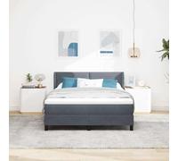 vidaXL Struttura Letto Elegante in Velluto 160X200 cm Grigio Scuro con Listelli in Plywood Moderna Imbottita Facile da Assemblare Matrimonio per Mobili per Camera da Letto Base Letto King Size