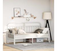 vidaXL Struttura Letto Espandibile Bianca con Pianale Estraibile 80X200 cm Metallo Design Moderno Soluzione Salvaspazio Costruzione Robusta per Camera da Letto Singola Mobili Adulti