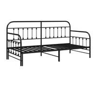 vidaXL Struttura per letto in metallo moderno con finitura nera, ideale per gli ospiti, design moderno per camere da letto e stanze degli ospiti, durevole, elegante mobile singolo salvaspazio divano