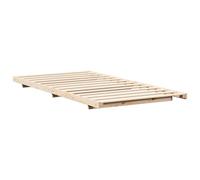 vidaXL Struttura Letto in Legno di Pino Marrone 90 x 210 cm. Stile Giapponese Moderno, Basso Profilo, con doghe. Facile da Montare e Finitura Opaca. Perfetta per Una Camera da Letto dal Design Minim