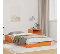 vidaXL Struttura Letto in Legno di Pino massello Color Castagno 90 x 190 cm, con doghe rigide, Finitura Opaca, Facile da Montare, Profilo Basso con cassetto per stanze Moderne e minimaliste, Solo PE